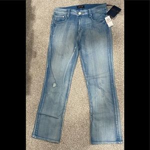 New Seven7 Straight Leg Embellished Distressed Jeans, Women’s Size 12